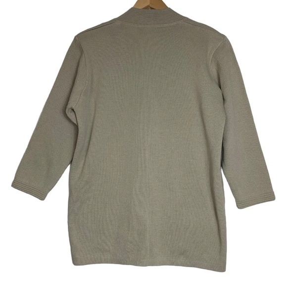 Grazia Made In Italy Wool Blend Button Front Cardigan  Neutral Womens Sz 14 Luxe - Picture 2 of 10